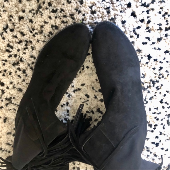Stuart Weitzman Mane Fringe Over Knee Suede Boots - Picture 7 of 8